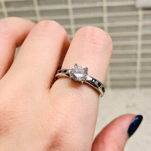 Sterling Silver Crystal Solitaire